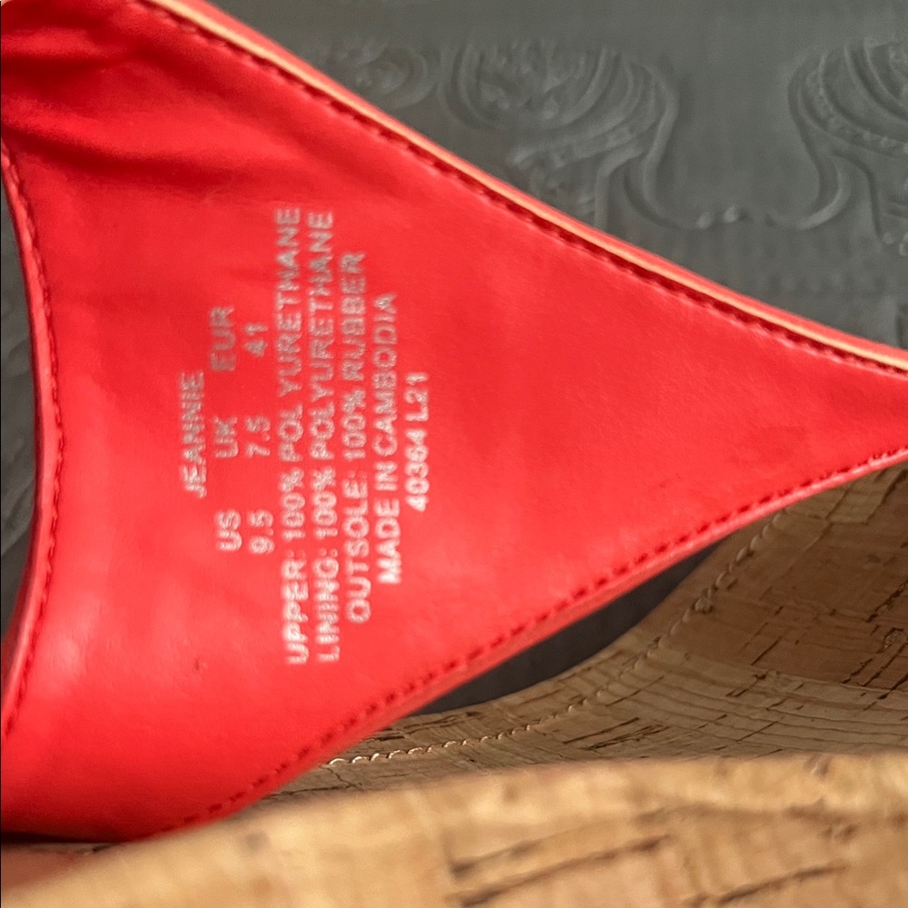 Lauren Ralph Lauren orange Cork Wedge Sandals - Picture 5 of 5